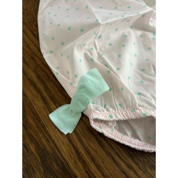 NEW go gently baby girl 6-9 Months Turquoise Square Dot Bubble Romper - Picture 3 of 3